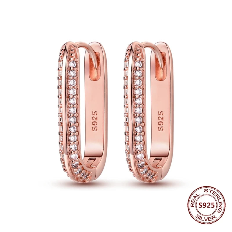 Rose Gold Star & Moon Hoop Earrings – 925 Sterling Silver Dangle Jewelry for Women - Image 10