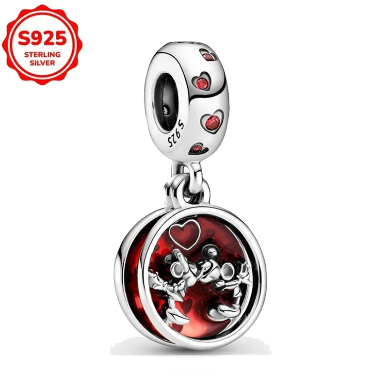 Disney 925 Sterling Silver Beads – Mickey, Stitch, Princess, Cinderella Charms for DIY Bracelets - Image 77