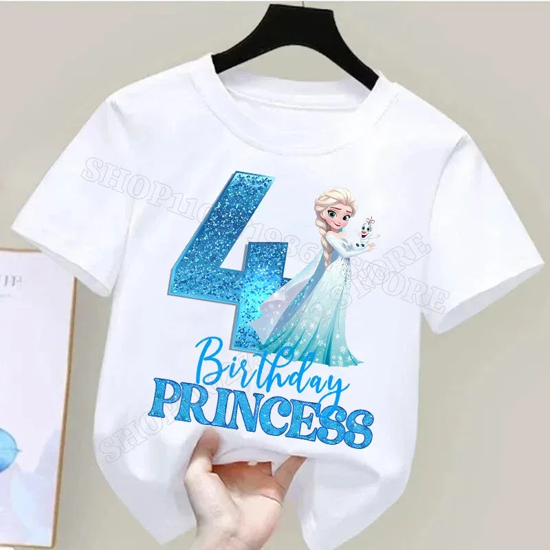 Frozen Elsa Birthday T-Shirt – Cute Cotton Tee for Girls Ages 1–9 - Image 15