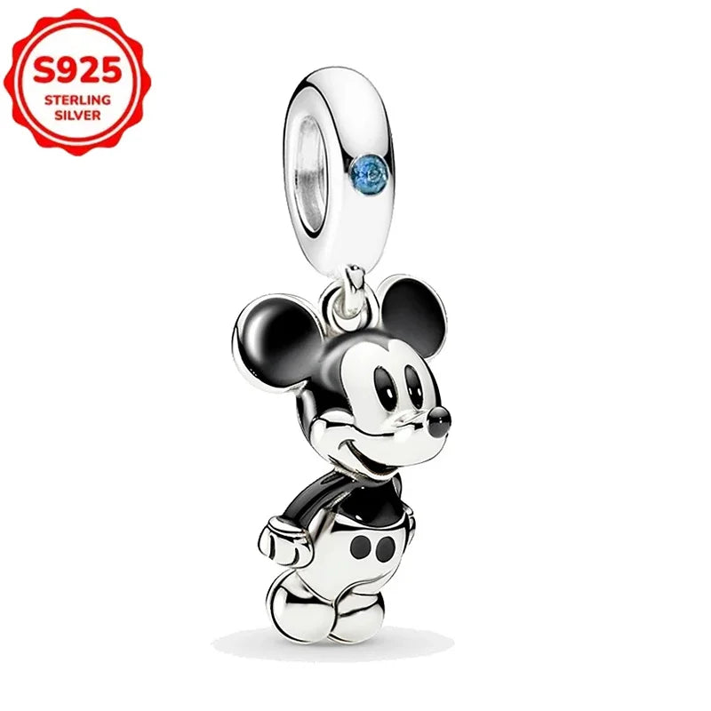 Disney 925 Sterling Silver Beads – Mickey, Stitch, Princess, Cinderella Charms for DIY Bracelets - Image 84