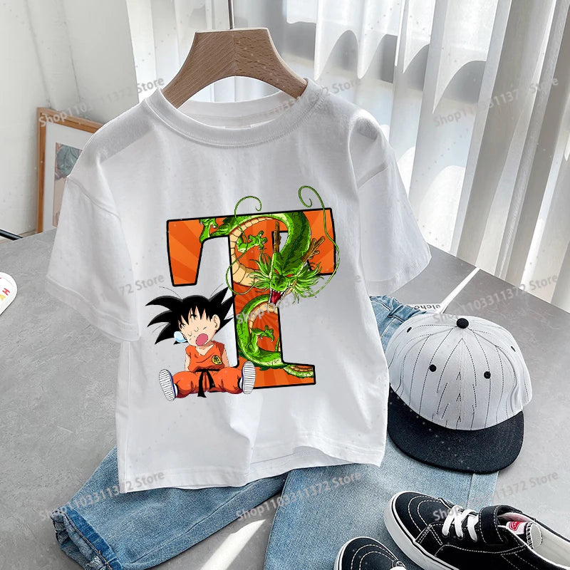 Dragon Ball Goku T-Shirt – A-Z Letter Print Cotton Tee for Boys & Toddlers - Image 16