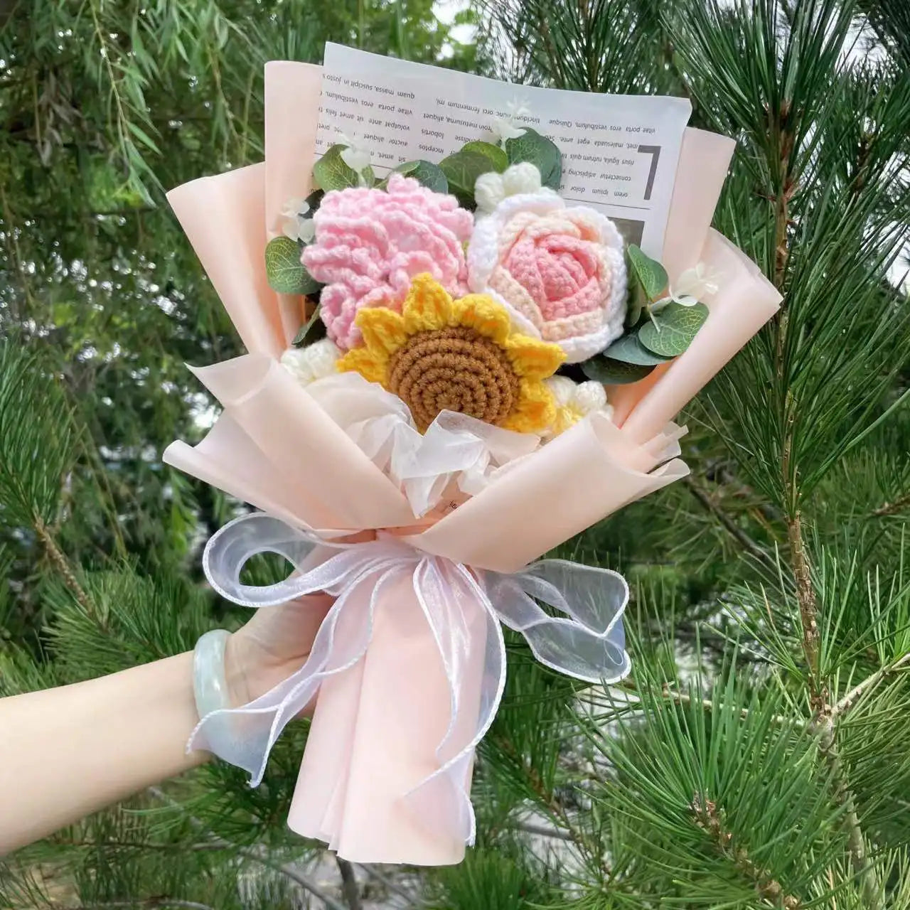 Finished Knitted Sunflower Bouquet – Handmade Crochet Flower Gift for Valentine’s, Mother’s Day, Birthday & Graduation - Image 22