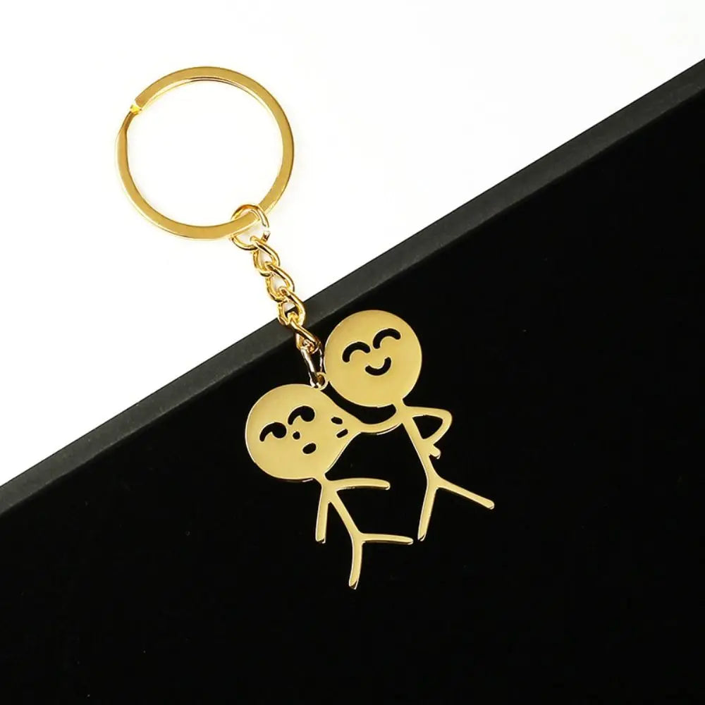Unique Than Heart Stickman Couple Keychain – Fun & Creative Metal Keyring Gift - Image 7