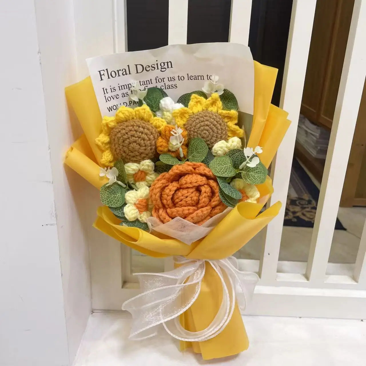 Finished Knitted Sunflower Bouquet – Handmade Crochet Flower Gift for Valentine’s, Mother’s Day, Birthday & Graduation - Image 15