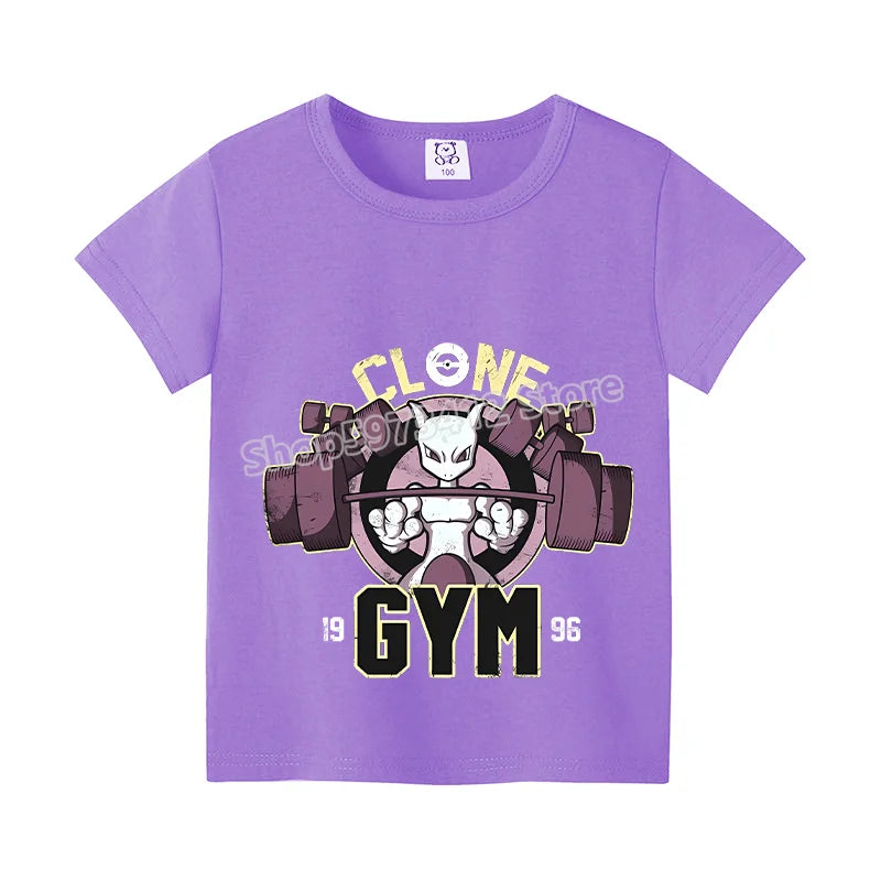 Pikachu Kids T-Shirt – Pokémon Summer Short Sleeve Tee with Lucario & Greninja Design - Image 26