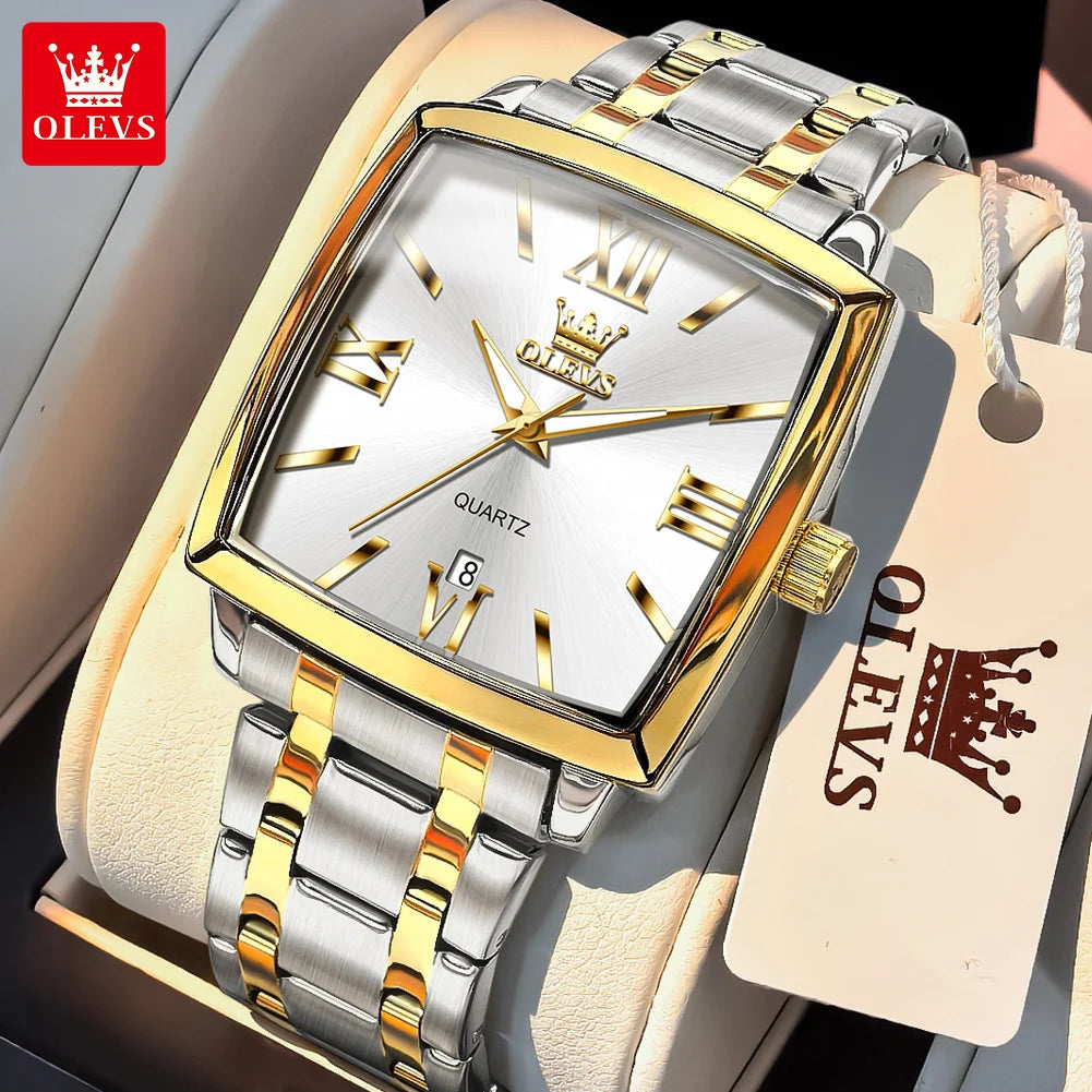 OLEVS 2969 Men’s Square Quartz Watch – Waterproof, Luminous, with Automatic Date Display - Image 8