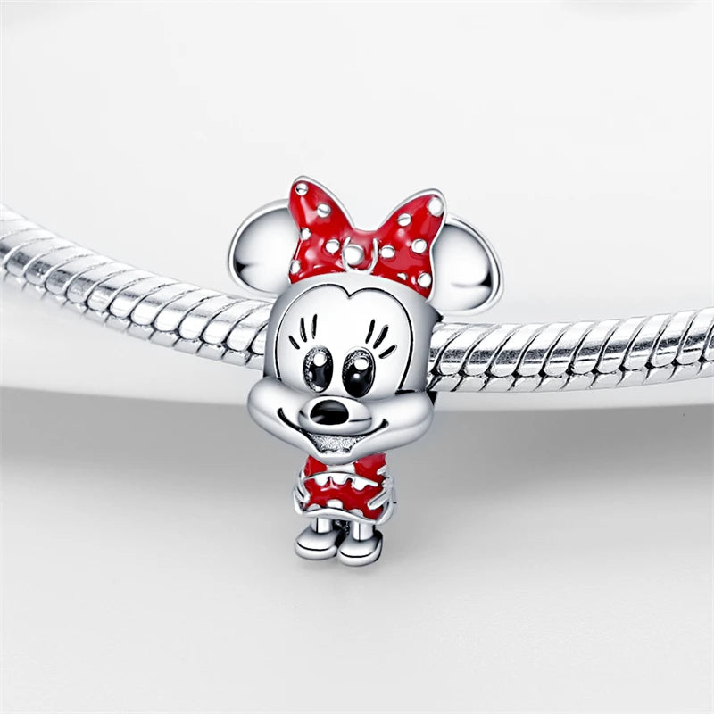 Disney 925 Sterling Silver Beads – Mickey, Stitch, Princess, Cinderella Charms for DIY Bracelets - Image 4