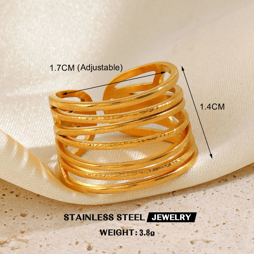 Gold Color Stainless Steel Heart Ring - Image 13