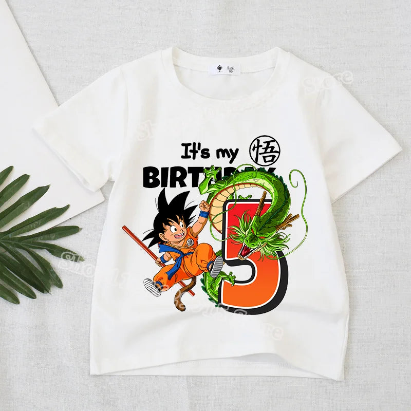 Dragon Ball Boys Birthday T-Shirt – Goku Anime Print with Number Design for Kids - Image 4