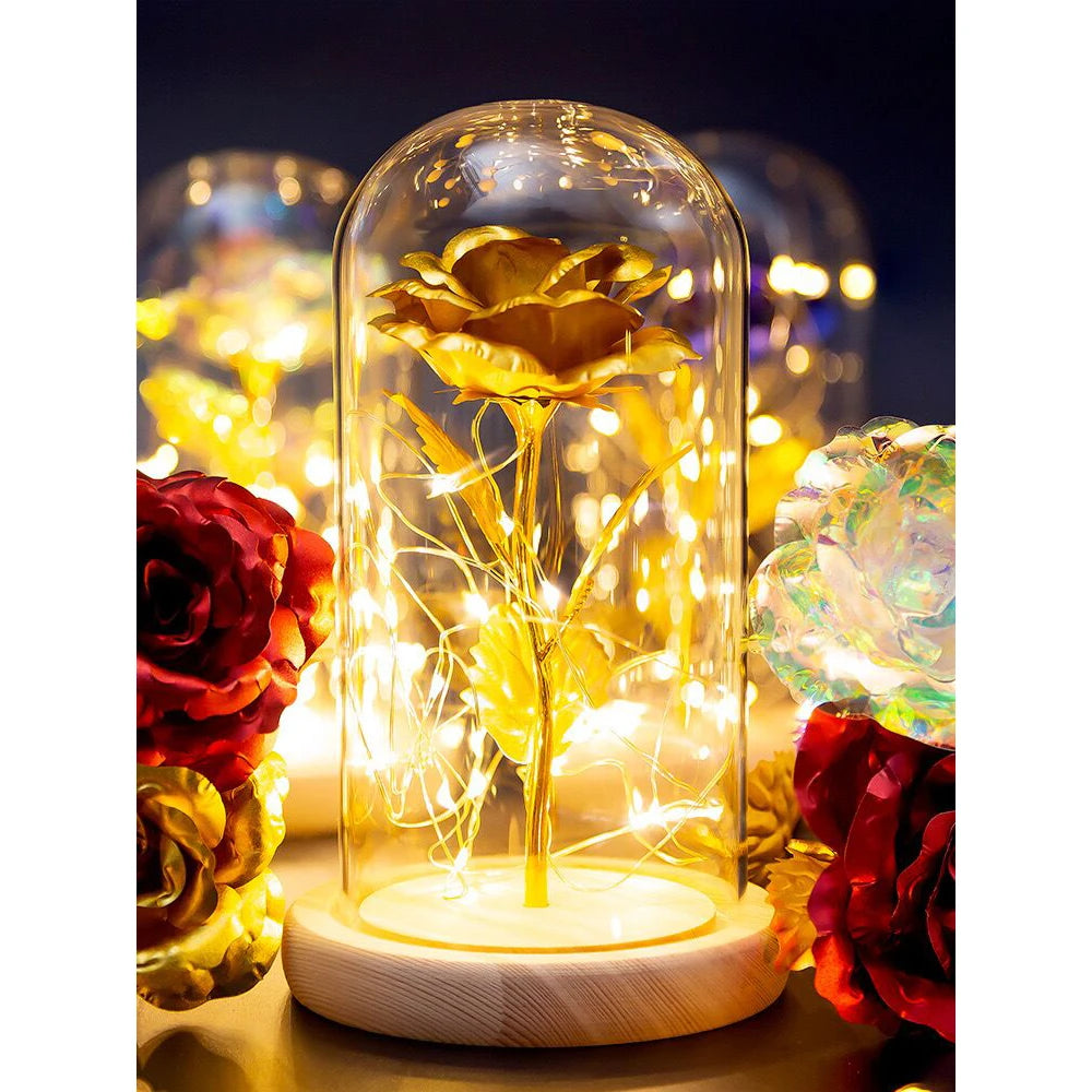 Eternal Life Flower Gold Foil Rose – Creative LED Night Light & Valentine’s Gift - Image 3