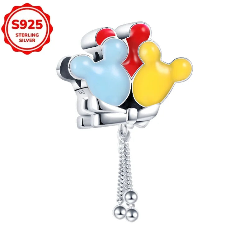 Disney 925 Sterling Silver Beads – Mickey, Stitch, Princess, Cinderella Charms for DIY Bracelets - Image 87
