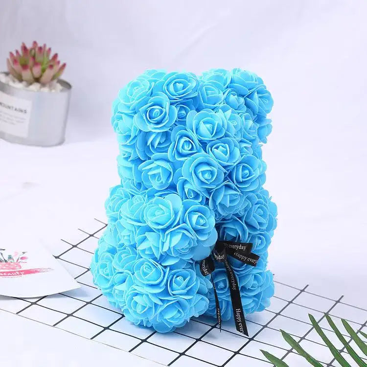 25cm Artificial Teddy Rose Flower Bear with Box – Romantic Valentine’s Day Gift - Image 13
