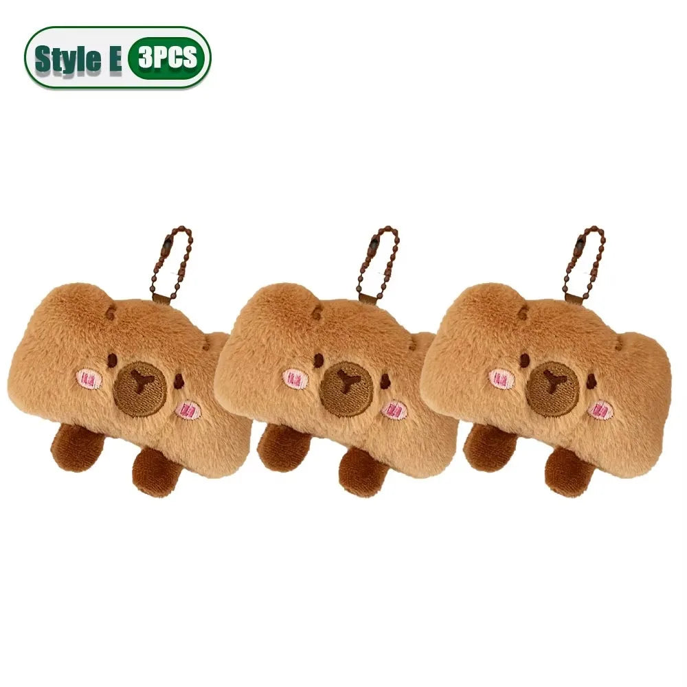 1–10PCS Gourmet Capybara Plush Pendant – Cute Cartoon Doll for Bags, Decor & Gifts - Image 12