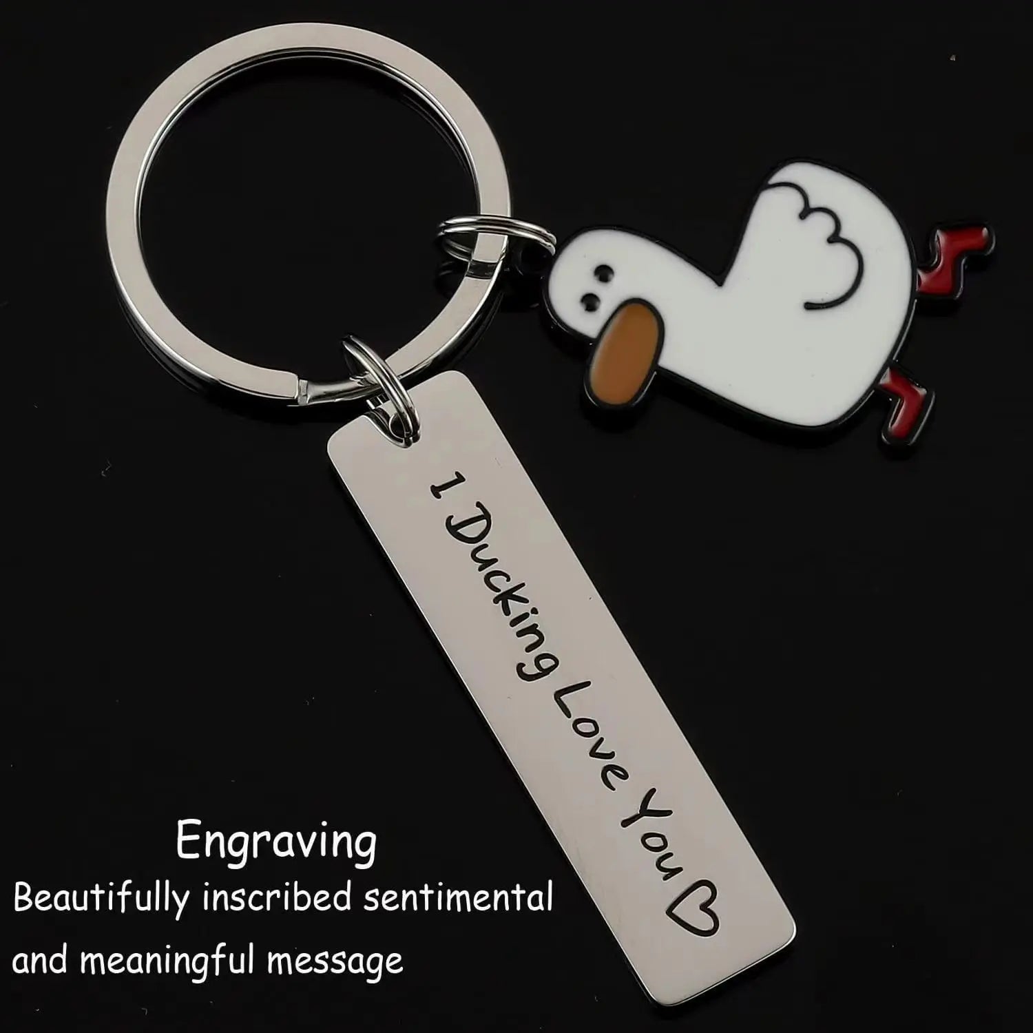 Funny Lover Gift “I Ducking Love You” Keychain - Image 2