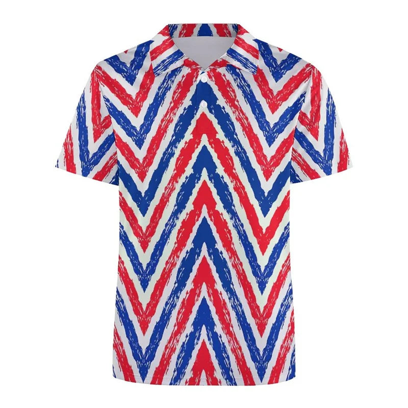 Fashion USA Flag Polo Shirt – Men’s 3D Print Short Sleeve Summer Lapel T-Shirt - Image 7