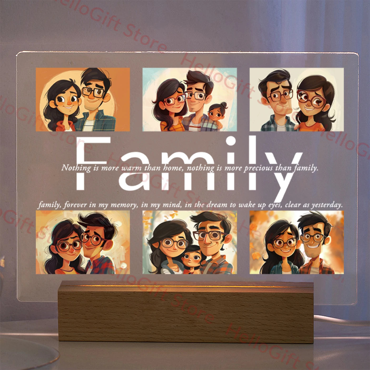 Personalized 3D Acrylic Photo Lamp – Custom Text Night Light for Mom, Dad, Family & Love Gifts - Image 20