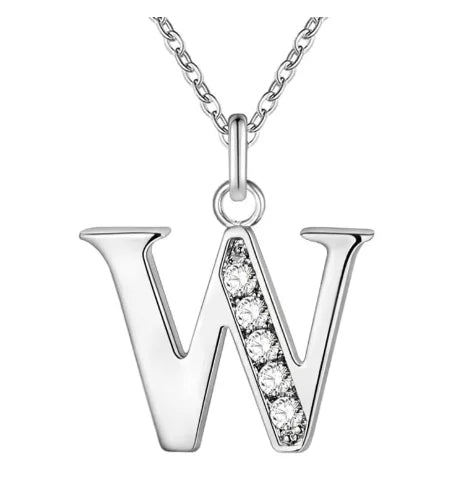 26 Letters 925 Sterling Silver Necklace Pendant – Zircon Accent Jewelry for Women - Image 19