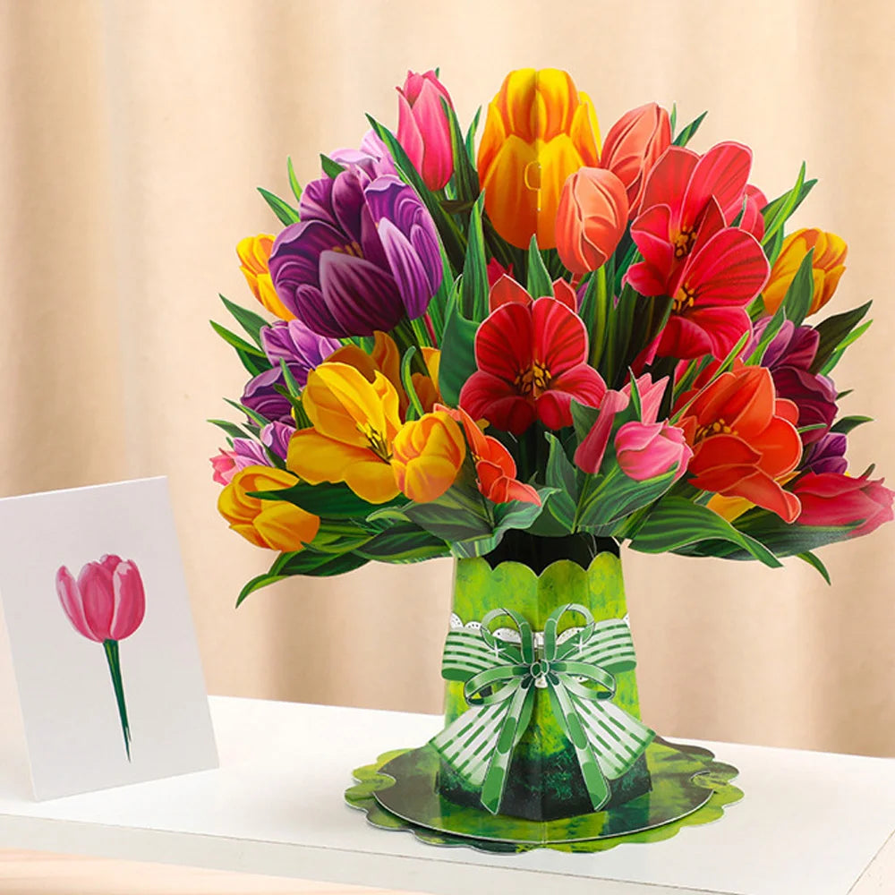 Premium 3D Pop-Up Flower Bouquet Card – Handmade Greeting Card for Special Occasions - Image 22