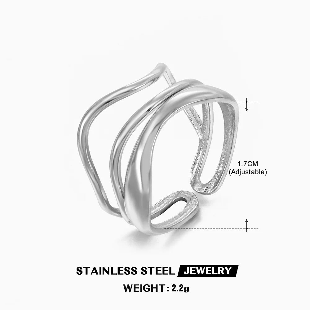 Gold Color Stainless Steel Heart Ring - Image 20