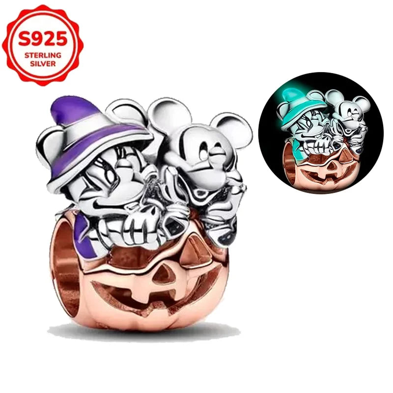 Disney 925 Sterling Silver Beads – Mickey, Stitch, Princess, Cinderella Charms for DIY Bracelets - Image 30