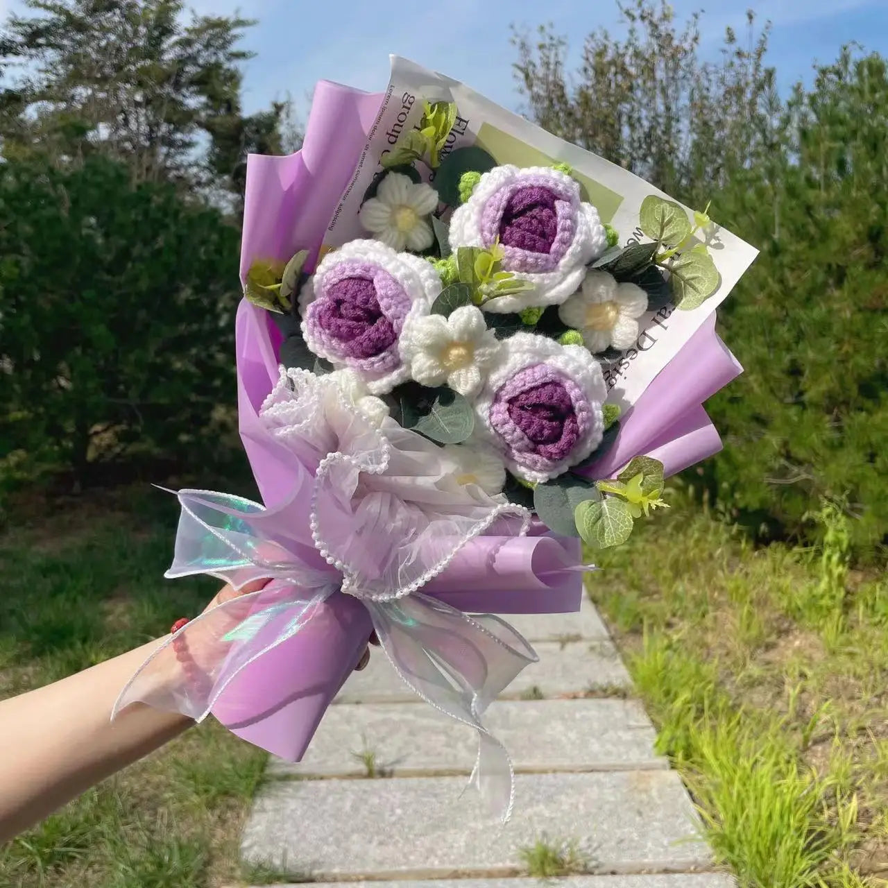 Finished Knitted Flowers – Sunflower Crochet Bouquet for Gifts & Decor - Image 9