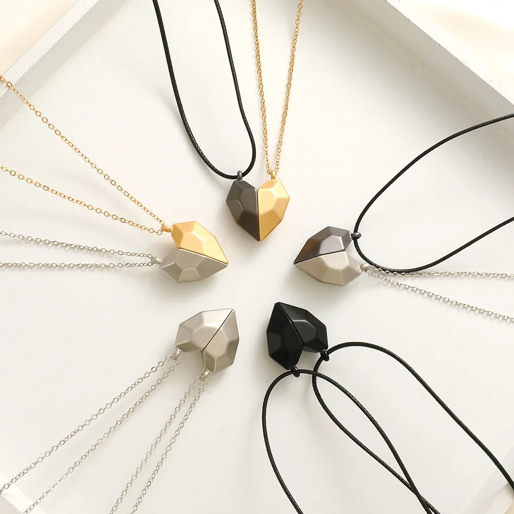 I Love You Best Friends Couple Necklace – Puzzle BFF, Key & Lock, Tai Chi Heart Pendants - Image 2