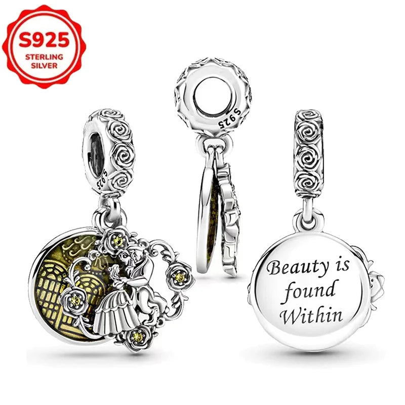 Disney 925 Sterling Silver Beads – Mickey, Stitch, Princess, Cinderella Charms for DIY Bracelets - Image 80