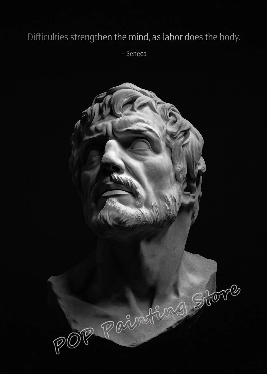 Stoic Wisdom Philosophical Quote Poster – Minimalist Greek Sculpture Canvas Wall Art - Image 24