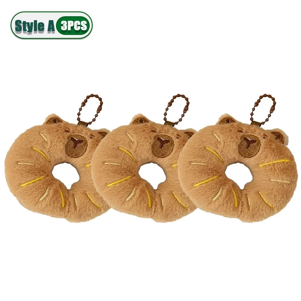 1–10PCS Gourmet Capybara Plush Pendant – Cute Cartoon Doll for Bags, Decor & Gifts - Image 19