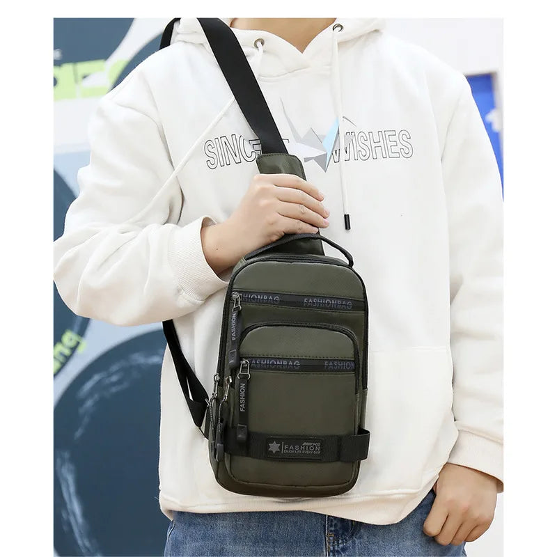 Men's Large Capacity Chest Bag – Lightweight Nylon Crossbody Shoulder Backpack for Travel - Image 3