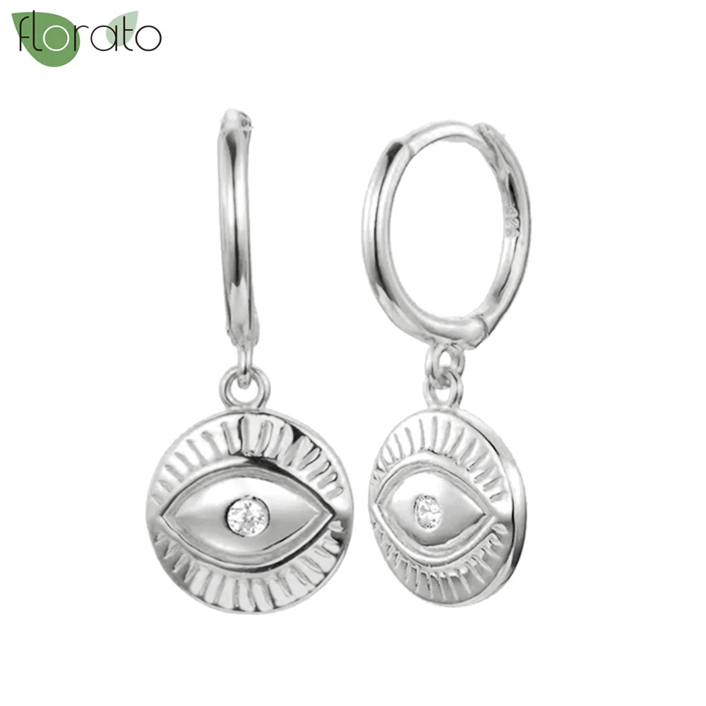 925 Sterling Silver Needle Vintage Gold Hoop Earrings – Evil Eye Pendant Jewelry for Women - Image 32